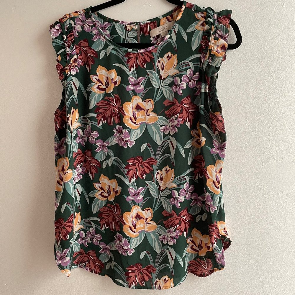 Floral cap sleeve blouse - Loft